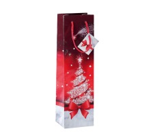 SIGEL Geschenktasche Sparkling Tree Glanz 100x350x80mm 5 Stk., GT024