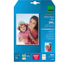 SIGEL InkJet Fotopapier 13x18cm 260g,glossy, weiss 18 Blatt, IP706