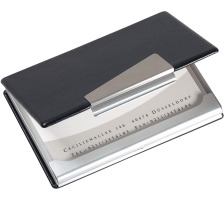 SIGEL Visitenkarten-Etui 62x95mm silber/schwarz -20 Karten, VZ131