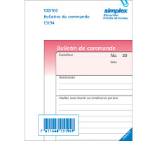 SIMPLEX Bestellscheine F A6 rosa/weiss 100x2 Blatt, 15194