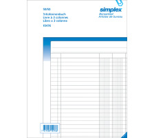 SIMPLEX Kolonnenbuch A4 weiss/blau 50x2 Blatt, 15474