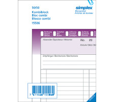 SIMPLEX Kombiblock D/F/I A5 weiss 50x3 Blatt, 15508