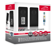 SPEEDLINK USB PC Stereo Speaker Event, SL8004BK