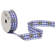 SPYK Band Cubino 15mm/3m blau/weiss Karo Edelweiss, 1324.103