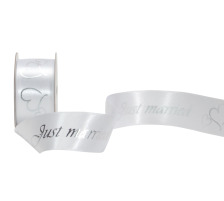 SPYK Band Cubino 25mmx3m weiss-silber Just Married, 157.001