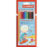 STABILO aquacolor Farb. Kids Design Etui, Farben ass. 12 Stck, 16126