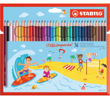 STABILO Farbstift aquacolor 2,8mm Kids Design 36 Stck, 16366