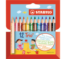 STABILO Trio dick kurz Farbstifte Etui 12 Stck, 205/1201