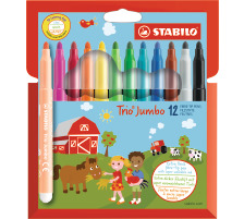 STABILO Fasermaler Trio Jumbo 3mm Etui, 12 Stck, 380/12