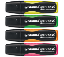 STABILO Textmarker GREEN BOSS 2-5mm 4-farbig ass., 6070/04