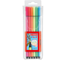 STABILO Fasermaler Pen 68 1mm 6 Farben neon, 6806-1