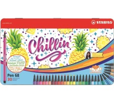 STABILO Fasermaler Pen 68 Chillin Happymail Pineapple 30 Stck, 6830.05-1