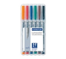 STAEDTLER Lumocolor non-perman. S 0.4mm 6 Farben assortiert, 311-WP6