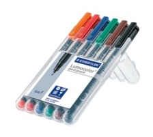 STAEDTLER Lumocolor permanent S 0.4mm 6 Farben assortiert, 313-WP6