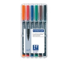 STAEDTLER Lumocolor permanent S 0.4mm 6 Farben assortiert, 313-WP6