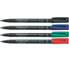 STAEDTLER Lumocolor permanent 1/2,5mm(B) 4 Farben ass., 314 WP4