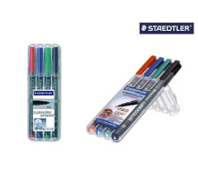 STAEDTLER Lumocolor permanent 1/2,5mm(B) 4 Farben ass., 314 WP4