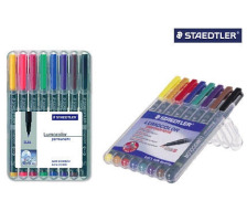 STAEDTLER Lumocolor permanent 1/2,5mm(B) 8 Farben ass., 314 WP8