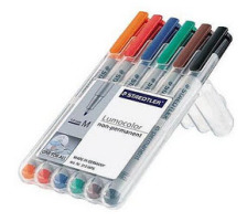 STAEDTLER Lumocolor non-perman.M 0.8-1mm 6 Farben assortiert, 315-WP6