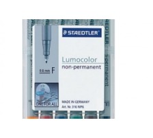 STAEDTLER Lumocolor non-perm. F 0.6mm 6 Farben assortiert, 316-WP6