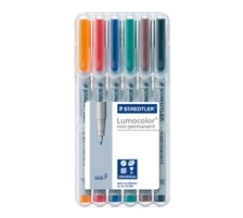 STAEDTLER Lumocolor non-perm. F 0.6mm 6 Farben assortiert, 316-WP6