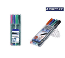 STAEDTLER Lumocolor permanent 1mm(M) 4 Farben ass., 317 WP4