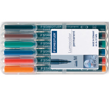 STAEDTLER Lumocolor permanent M 0.8-1mm 6 Farben assortiert, 317-WP6