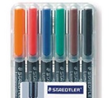 STAEDTLER Lumocolor permanent F 0.6mm 6 Farben assortiert, 318-WP6