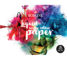 TALENS Papier Ecoline Mix 24x30cm 290g 12 Blatt, geleimt, 91582430