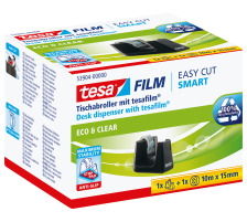 TESA Tischabroller EasyCut ecoLogo Smart, schwarz,1 Rl.eco&clear, 539040000