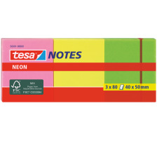 TESA Neon Notes 40x50mm 3 Farben ass. 3x80 Blatt, 560010000