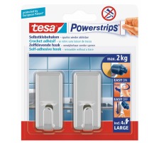 TESA Powerstrips Haken Classic 2 Haken/4 Strips Large, 580510001