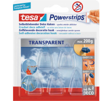 TESA Powerstrips Deco Haken transparent 5 Haken/8 Strips, 589000001