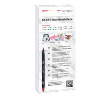 TOMBOW ABT Dual Brush Pen 12er Set Pastelltne, ABT-12P-2