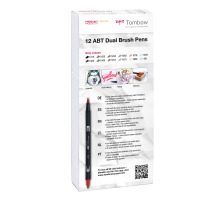 TOMBOW ABT Dual Brush Pen 12er Set Grautne, ABT-12P-3