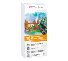 TOMBOW ABT Dual Brush Pen 18er Set Grundtne I I, ABT-18P-2