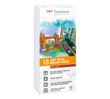 TOMBOW ABT Dual Brush Pen 18er Set Erdtne, ABT-18P-3