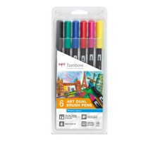 TOMBOW ABT Dual Brush Pen 6er Set Grundtne, ABT-6P-1