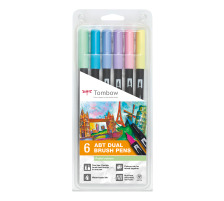 TOMBOW ABT Dual Brush Pen 6er Set Pastellfarben, ABT-6P-2