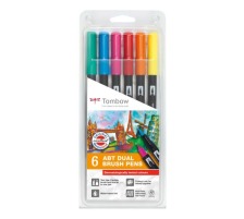 TOMBOW ABT Dual Brush Pen 6er Set Dermatologisch, ABT-6P-3