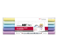 TOMBOW Dual Brush Pen ABT PRO Pastel Colours Set, 5 Stck, ABTP-5P-2