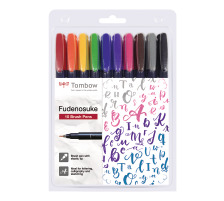 TOMBOW Kalligraphie Set Fudenosuke, 10 Farben, WS-BH-10P