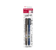 TOMBOW Kalligraphie-Set WS-BH/BS Fudenosuke, schwarz 2 Stck, WS-BHS-2P