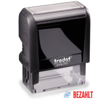 TRODAT Stempel Bezahlt blau/rot 47x18mm, 4912OFFIC