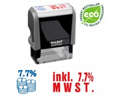 TRODAT Stempel inkl. 7,7% MwSt. blau/rot 47x18mm, 4912INKLU