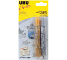 UHU Glitter Glue Creative gold/silber 2x20ml, 44120