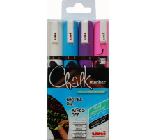 UNI-BALL Chalk Marker 1,8-2,5mm 4 Farben, Etui, PWE5M.4C.