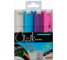 UNI-BALL Chalk Marker 8mm 4 Farben, Etui, PWE8M.4C.