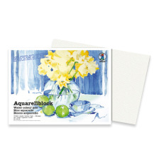 URSUS Papier aquarelle 12x17cm 200g, blanc 10 feuilles, 9300000