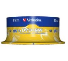 VERBATIM DVD+RW Spindle 4.7GB 4x 25 Pcs, 43489